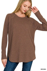 Zenana Baby Waffle Long Sleeve Top 