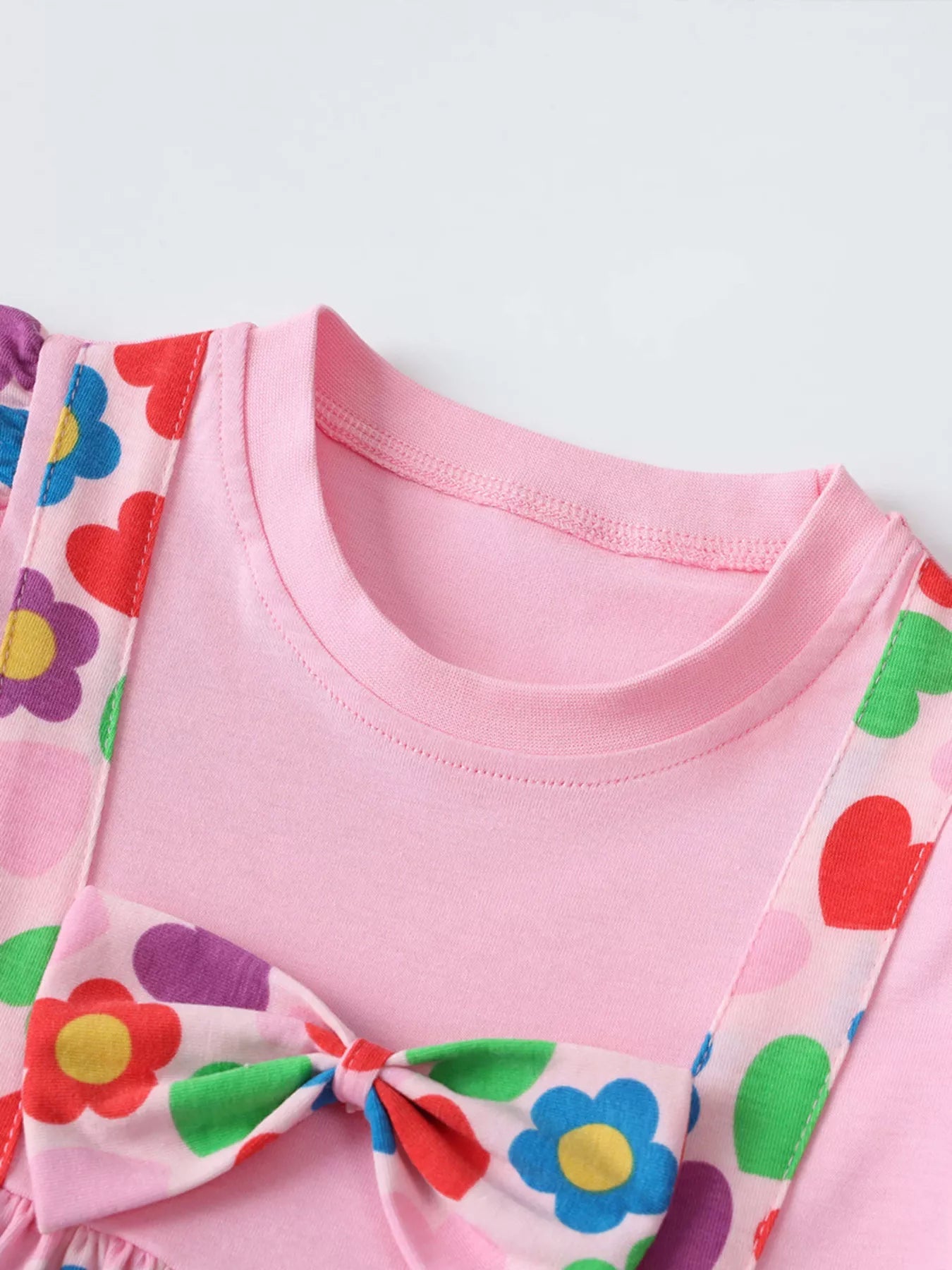 Children's Ruffled Printed Long Sleeve Dress 