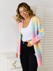 Angel Wings Full Size Gradient Open Front Cardigan 