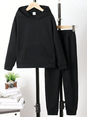 Children's Graphic Long Sleeve Hoodie and Pants Set 