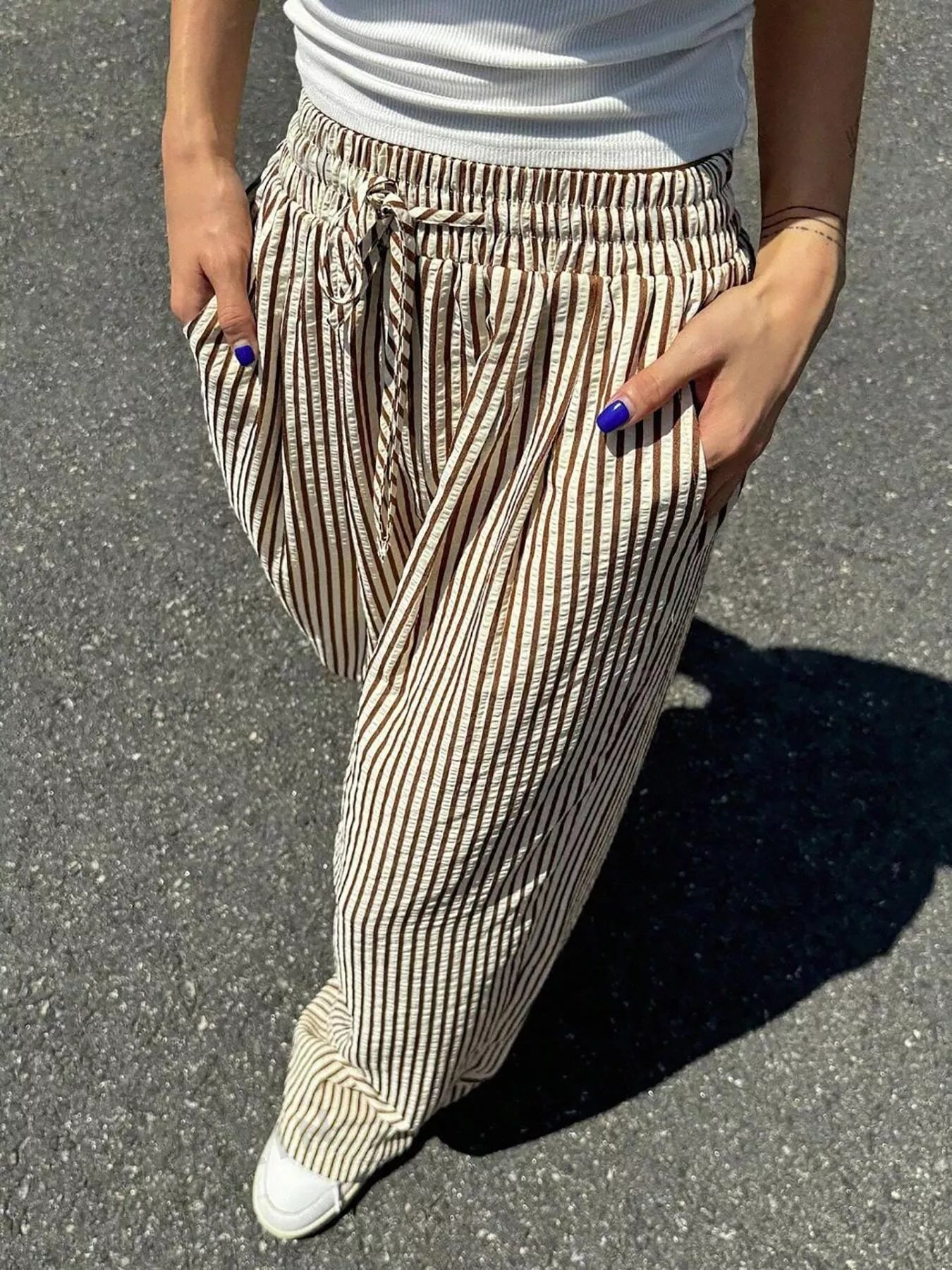 Striped Wide Leg Pants 