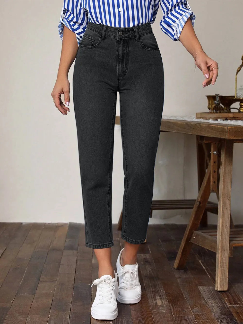 High Waist Jeans with Pockets 