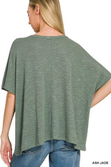 Zenana Oversized Slub Hacci Top 