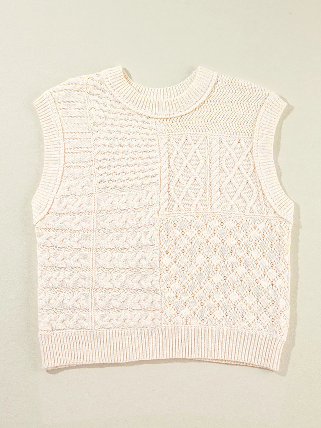 Cable Knit Dolman Sweater Vest 