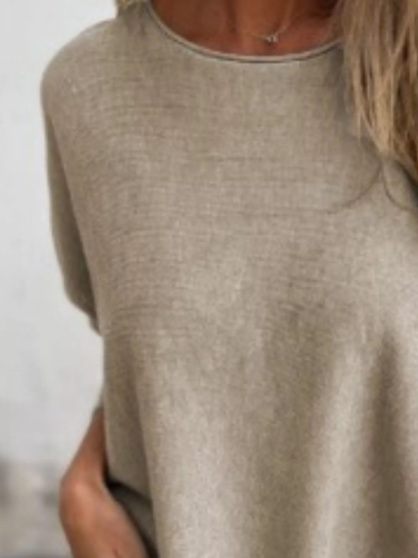 Full Size Round Neck Long Sleeve Knit Top with Lace Trim Plus Size 