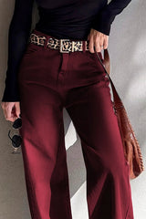 Wide Leg High Waist Fashion Jeans 