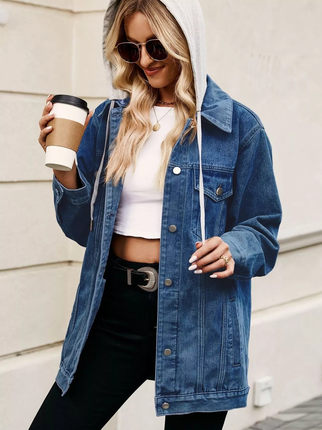 Button Up Long Sleeve Denim Jacket 