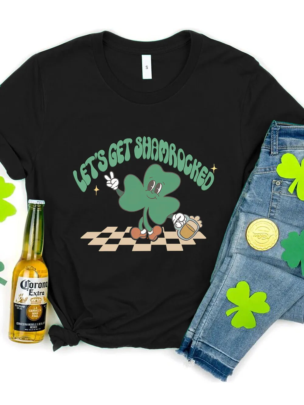 LET'S GET SHAMROCKED Round Neck T-Shirt 