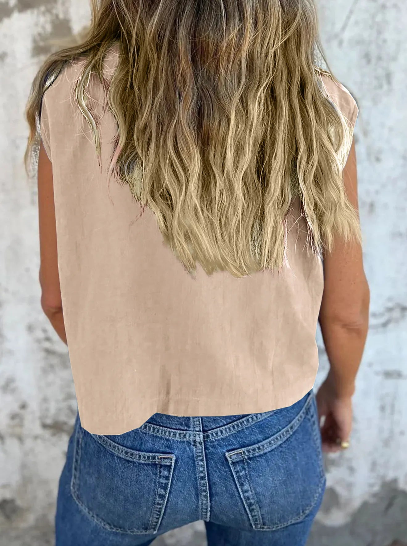 Full Size Button Down Cap Sleeve Linen Shirt Plus Size 