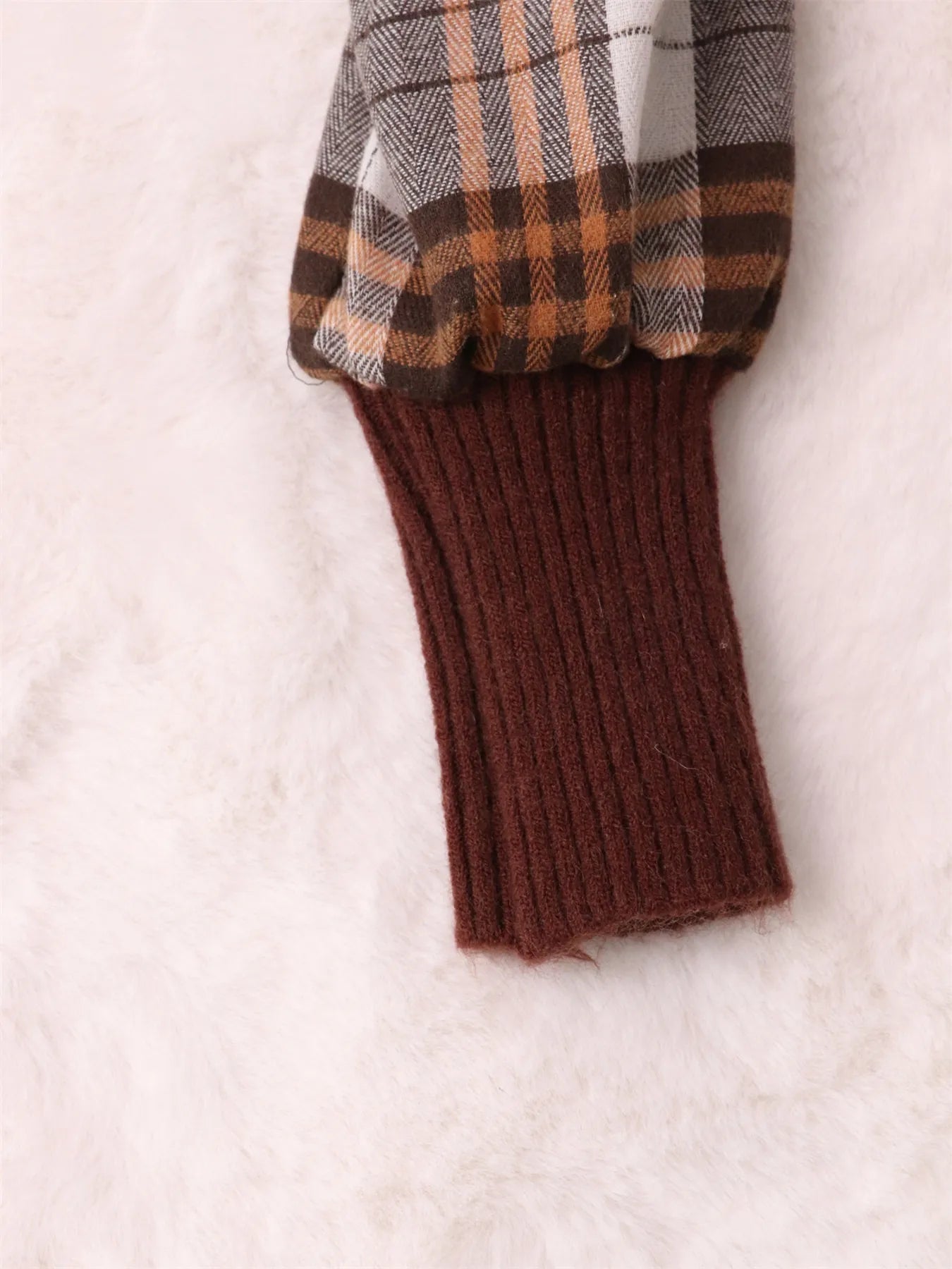 Plaid Long Sleeve Sweater Dress 