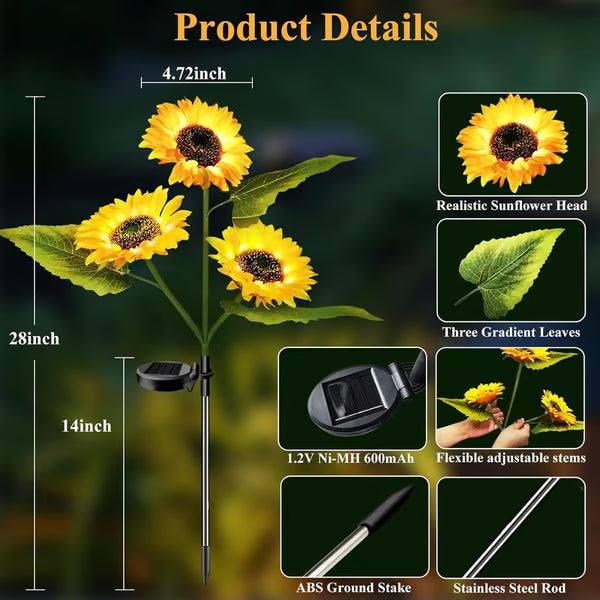 🌞Solar LED Sunflower Garden Lights-29.6inch/74cm 