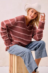 BiBi Striped Long Sleeve Sweater 