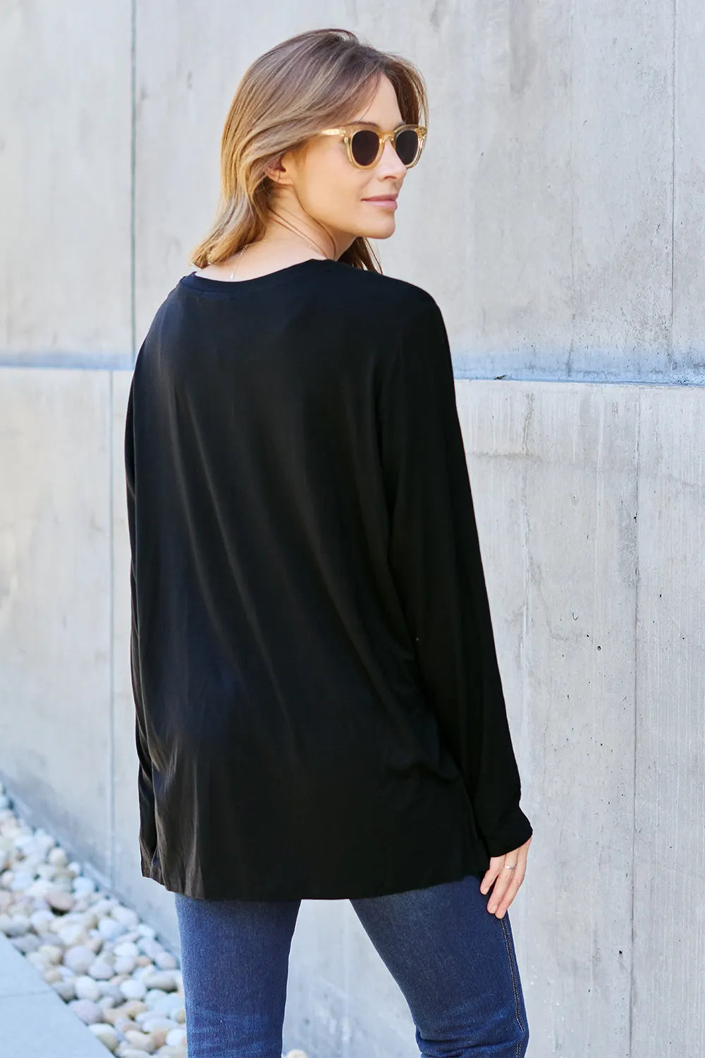 Basic Bae Full Size V-Neck Long Sleeve Top 