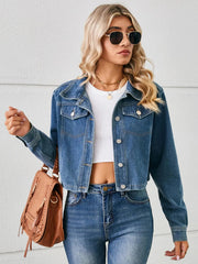 Button Up Long Sleeve Denim Jacket 