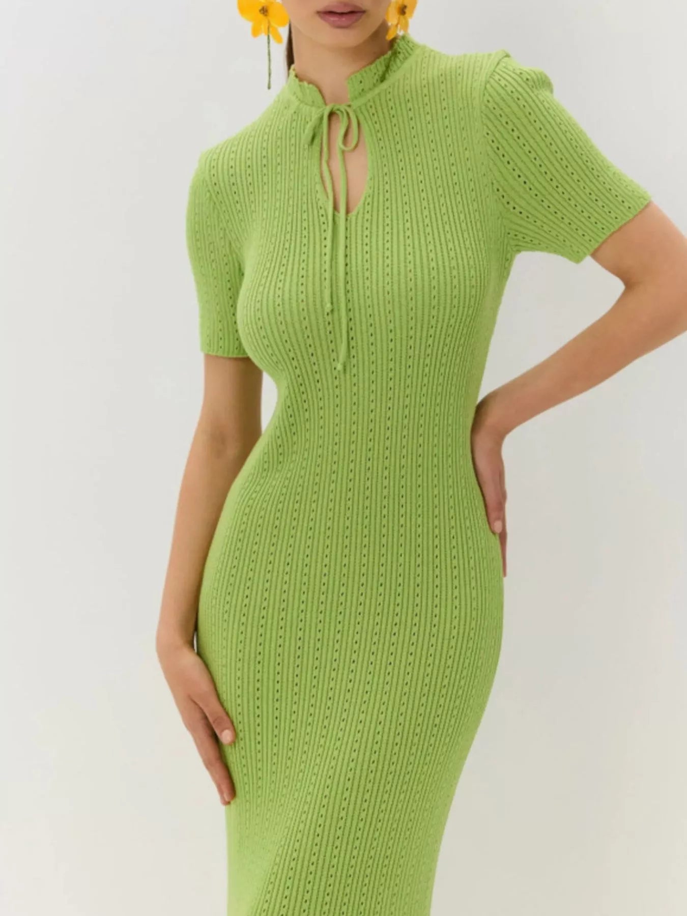 Short Sleeve Knitted Mermaid Dress 