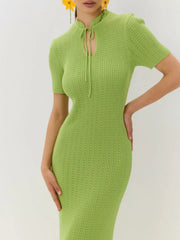 Short Sleeve Knitted Mermaid Dress 