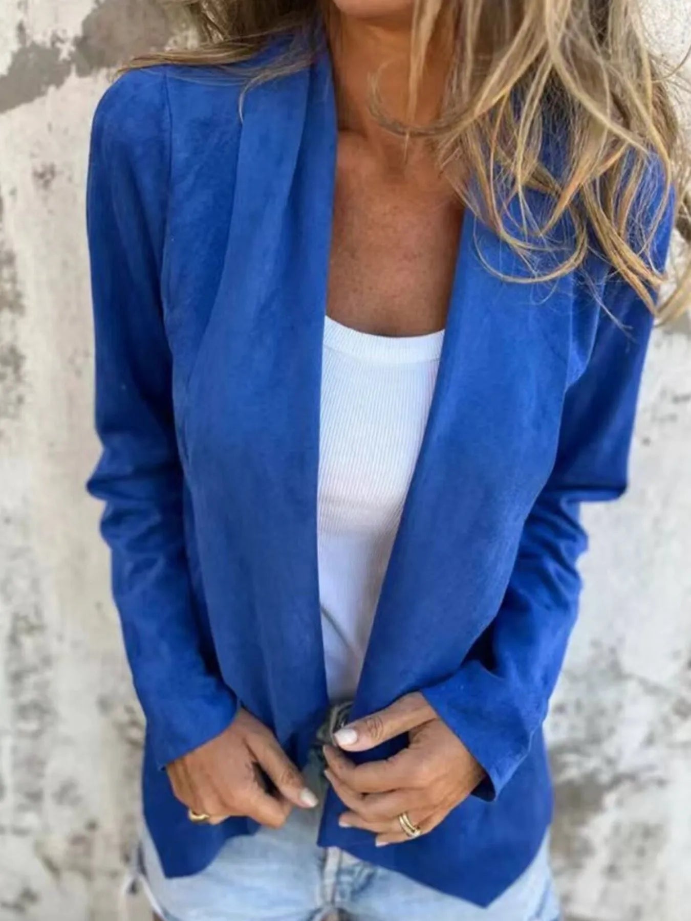 Full Size Open Front Casual Cardigan Plus Size 