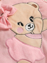 Children's Polka Dot Top and Overalls Set with Headband 
