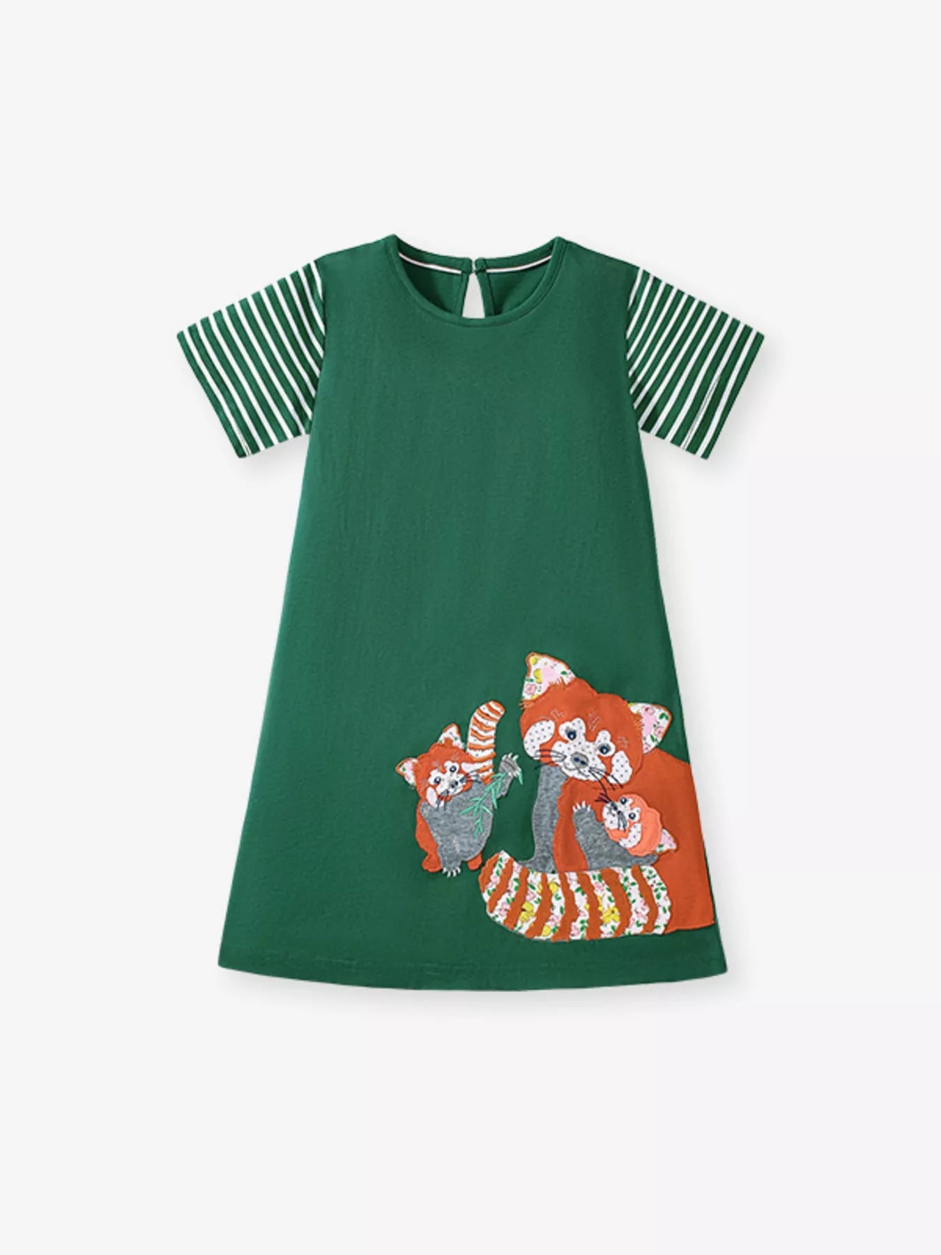 Children's Fox Round Neck Casual Dress 