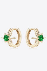Lab-Grown Emerald Huggie Earrings 
