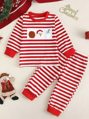 Children's Christmas Striped Pajama Set 