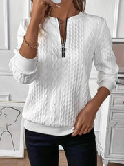 Texture Half Zip Long Sleeve Sweatshirt 