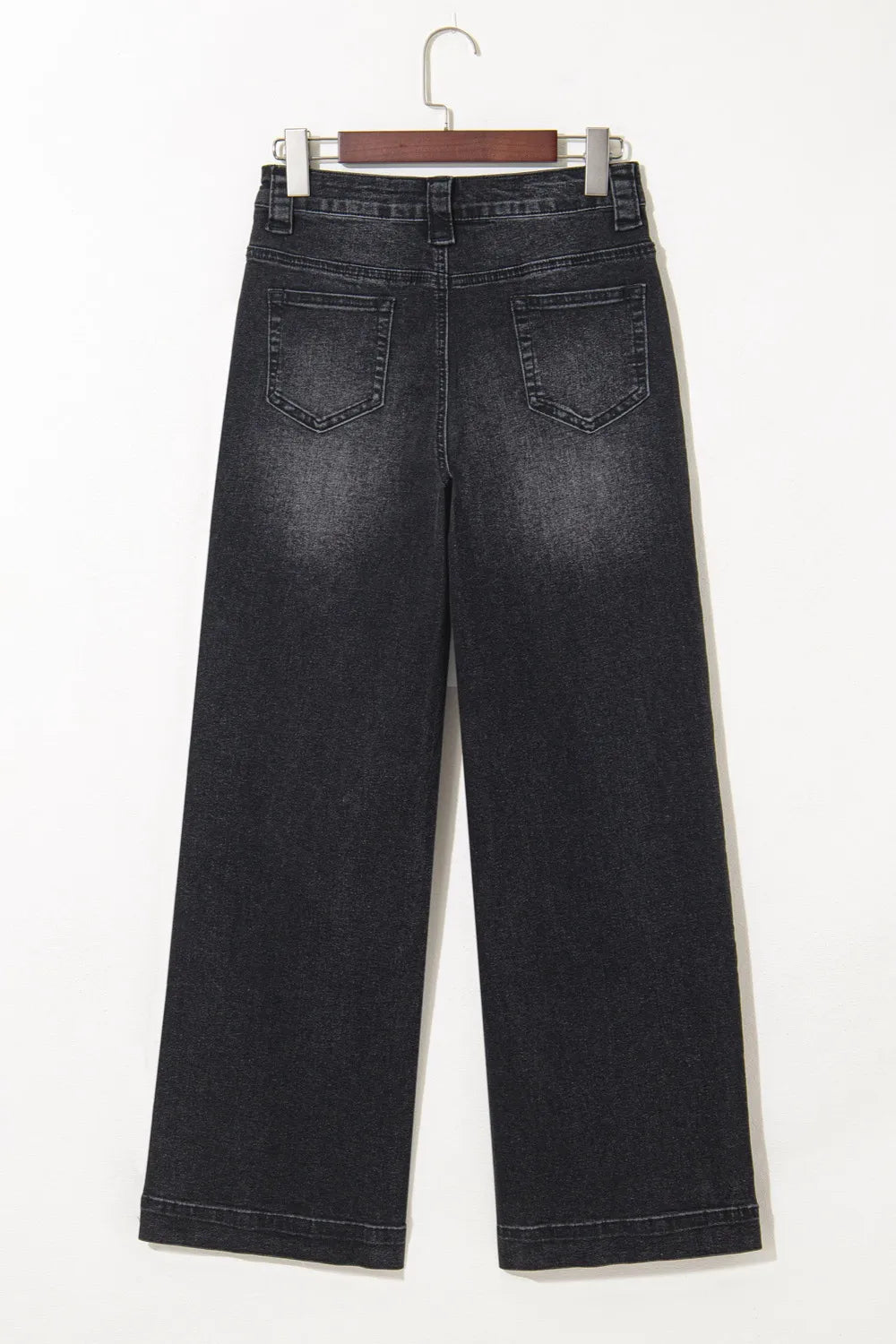 Wide Leg Pocketed High Waist Jeans 