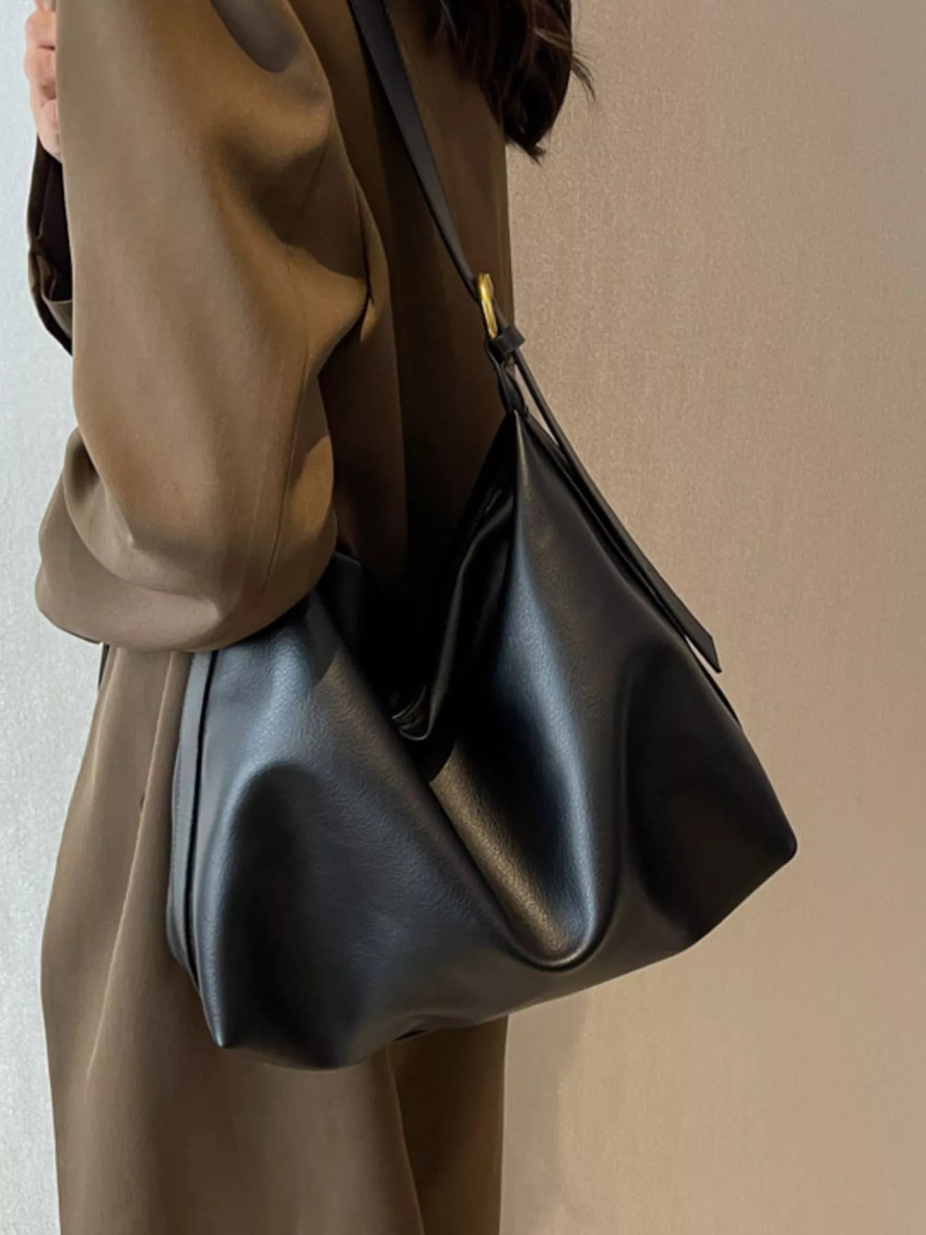 PU Leather Adjustable Strap Bag 