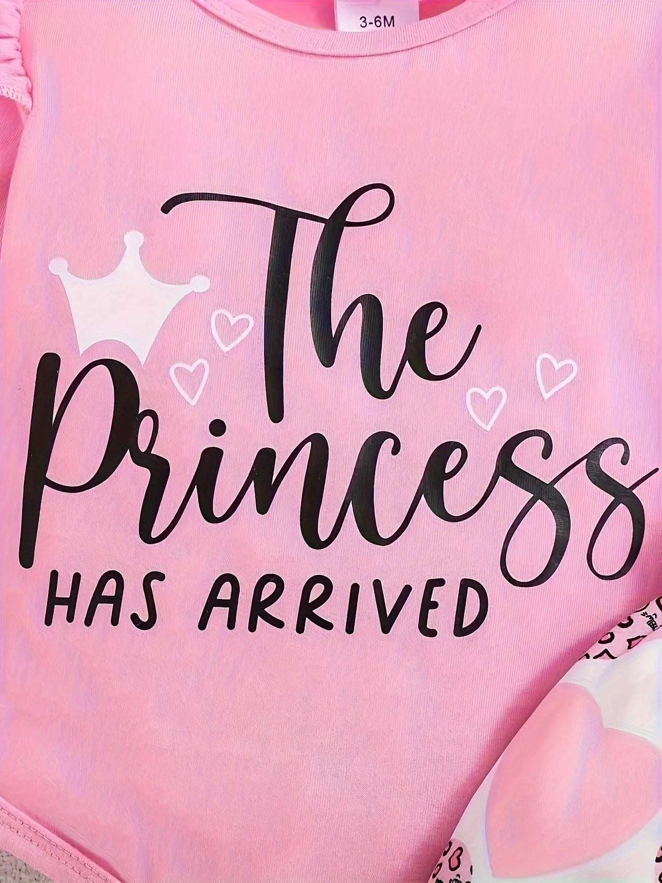 Children's Graphic Ruffled Top and Pants Set with Headband 