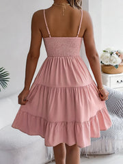 Smocked Back Tiered Cami Dress 