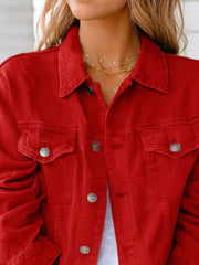 Button Up Long Sleeve Denim Jacket 