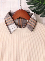Plaid Long Sleeve Sweater Dress 