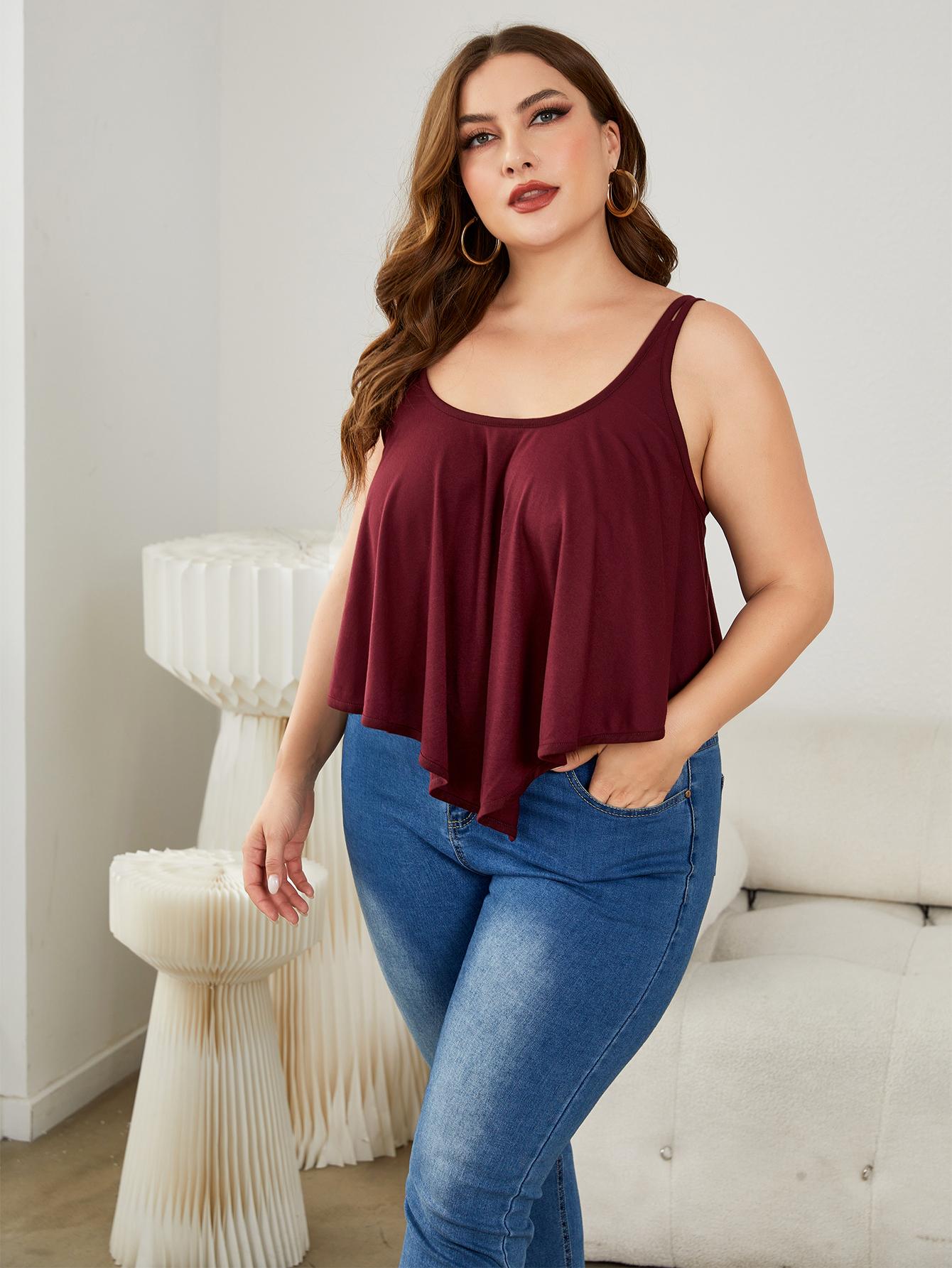 Plus Size Double-Strap Scoop Neck Cami 