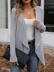Casual Knit Open Front Cardigan 