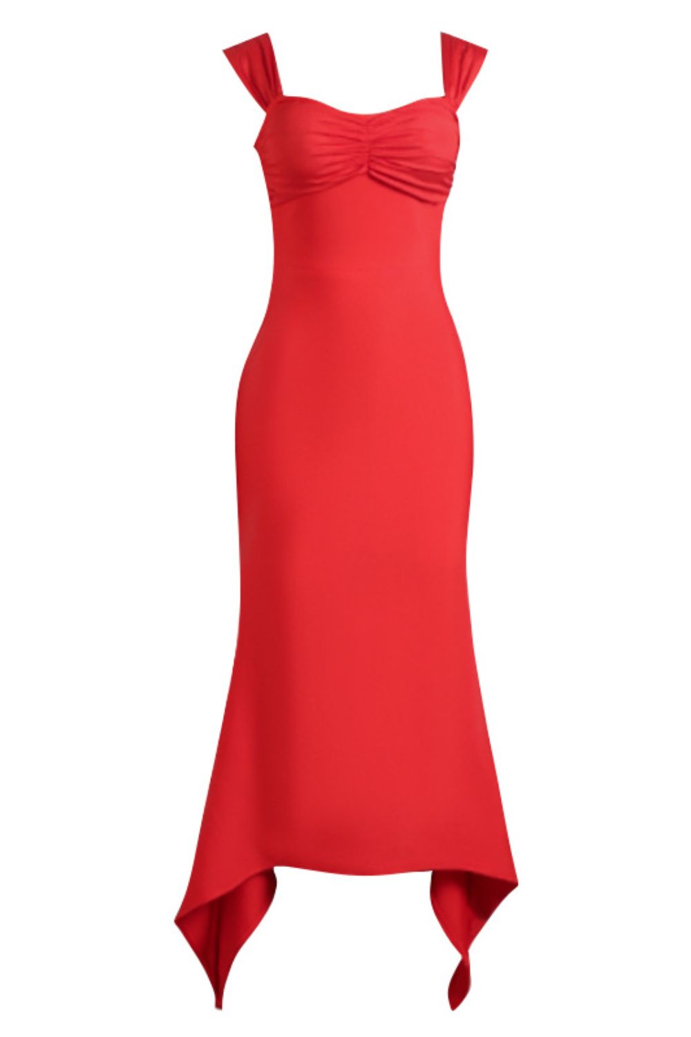 Ruched Sweetheart Neck Hem Detail Dress 