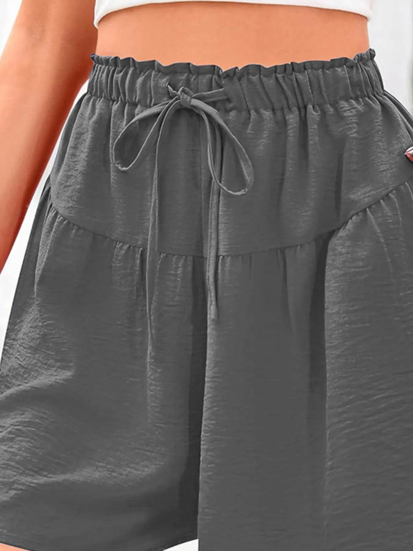 Full Size Casual Drawstring High Waist Relaxed Shorts Plus Size 