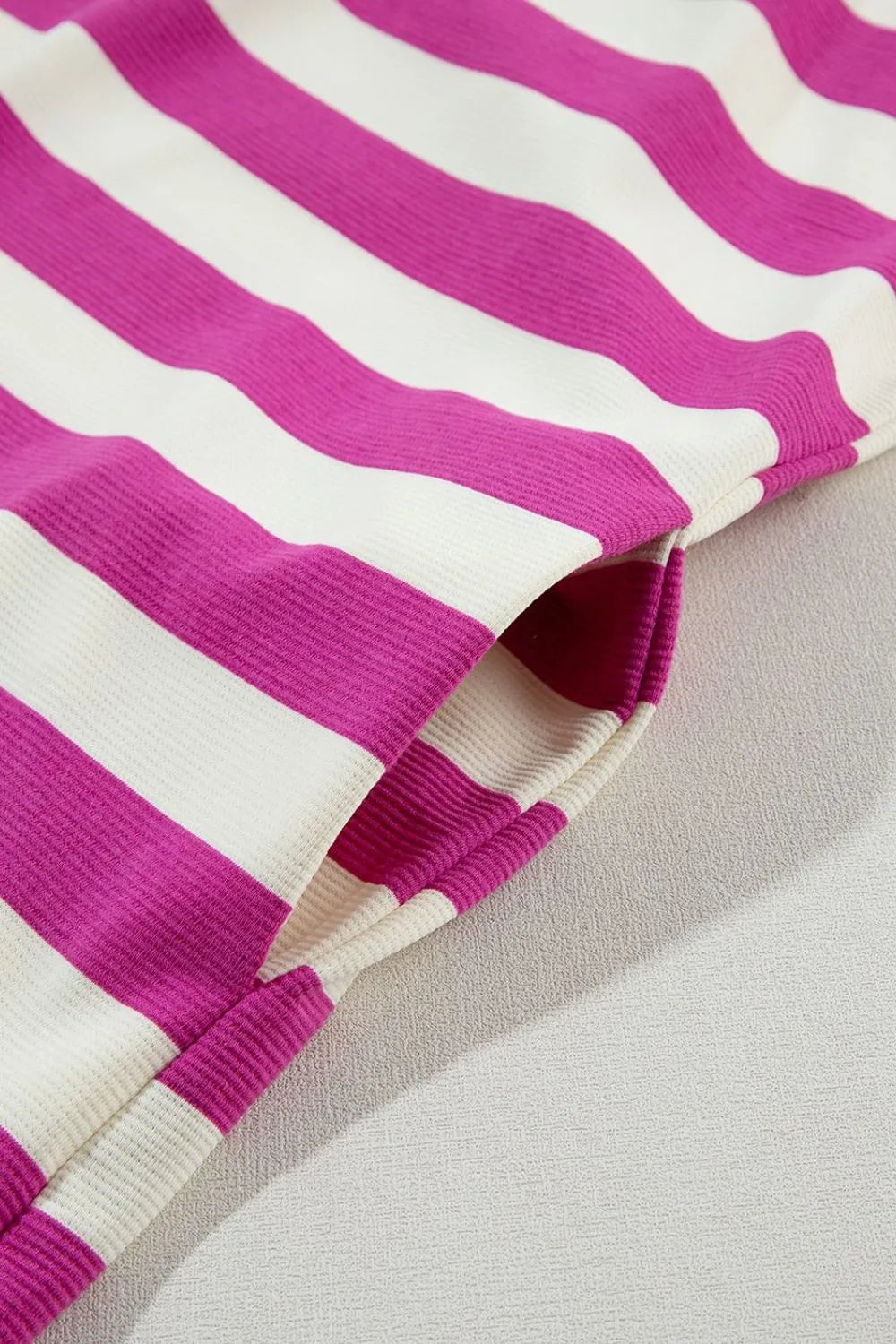 Stripe Cap Sleeve Pocketed Shift Tee Dress 