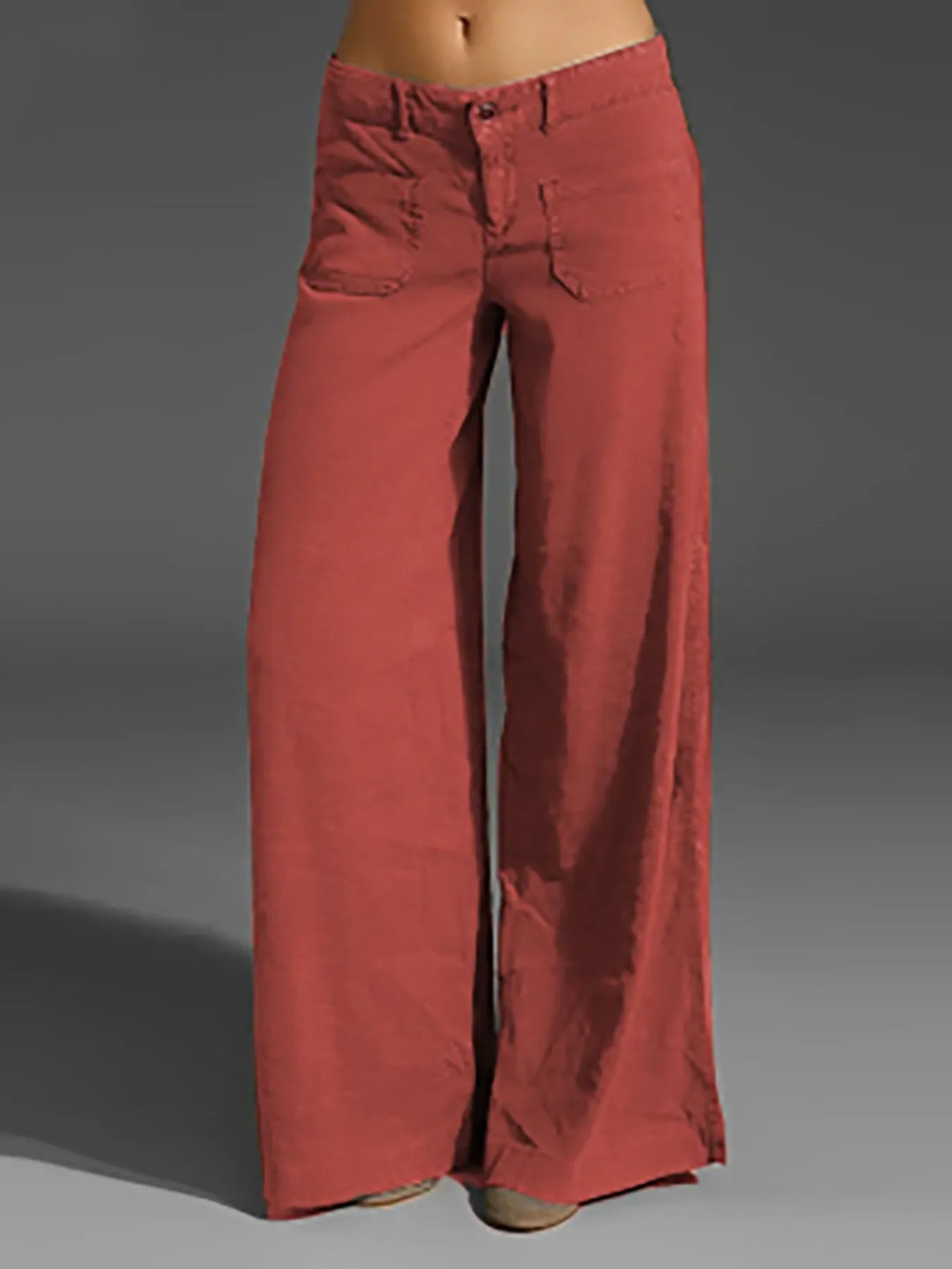 Full Size Wide Leg Pants with Pockets Plus Size 