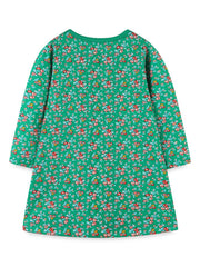 Children's Floral Print Bird Long Sleeve Dress 