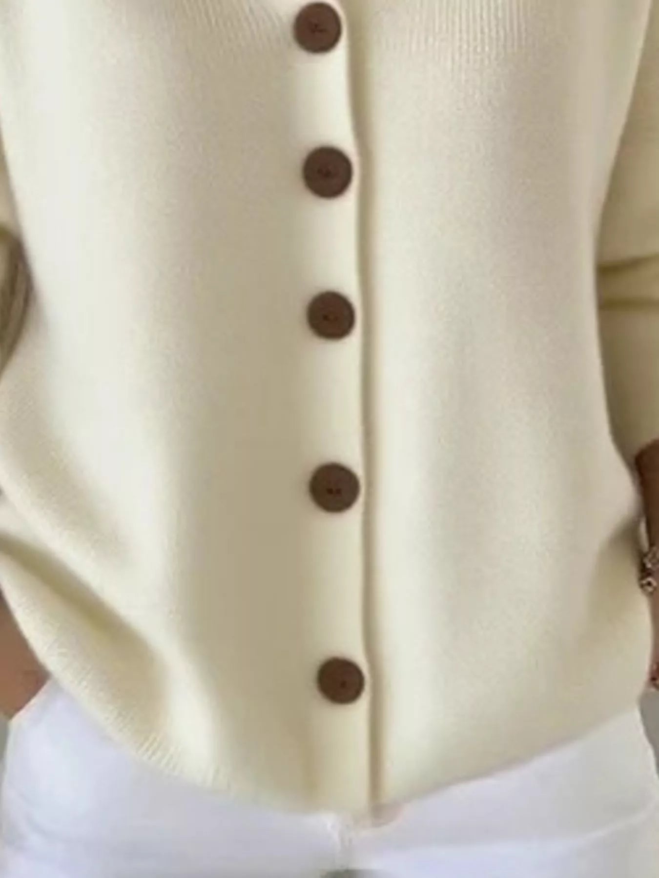 Full Size Button Up Long Sleeve Cardigan Plus Size 