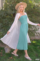 Zenana Mesh Open Front Cardigan 