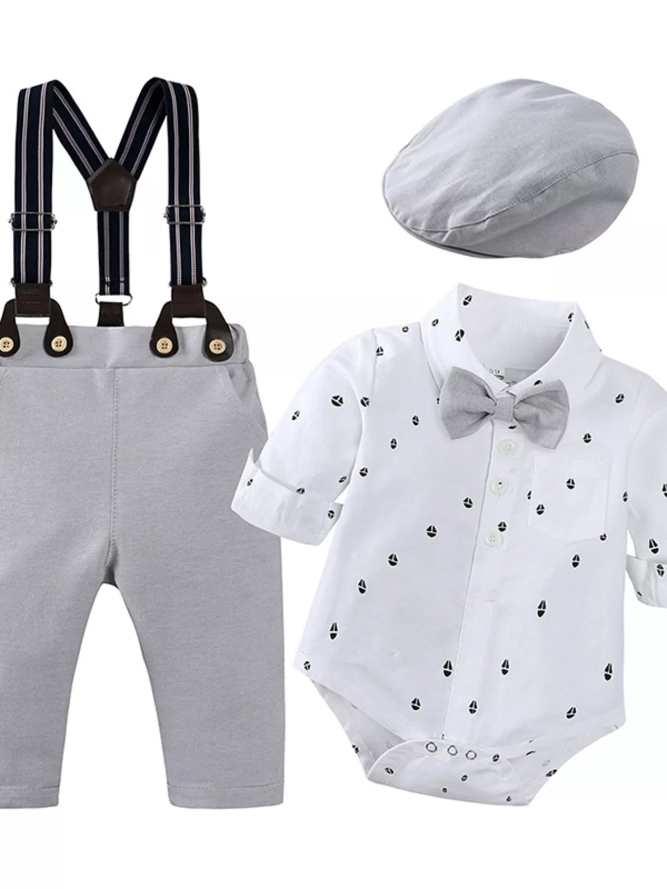 Children's Button Up Shirt and Overall Set 