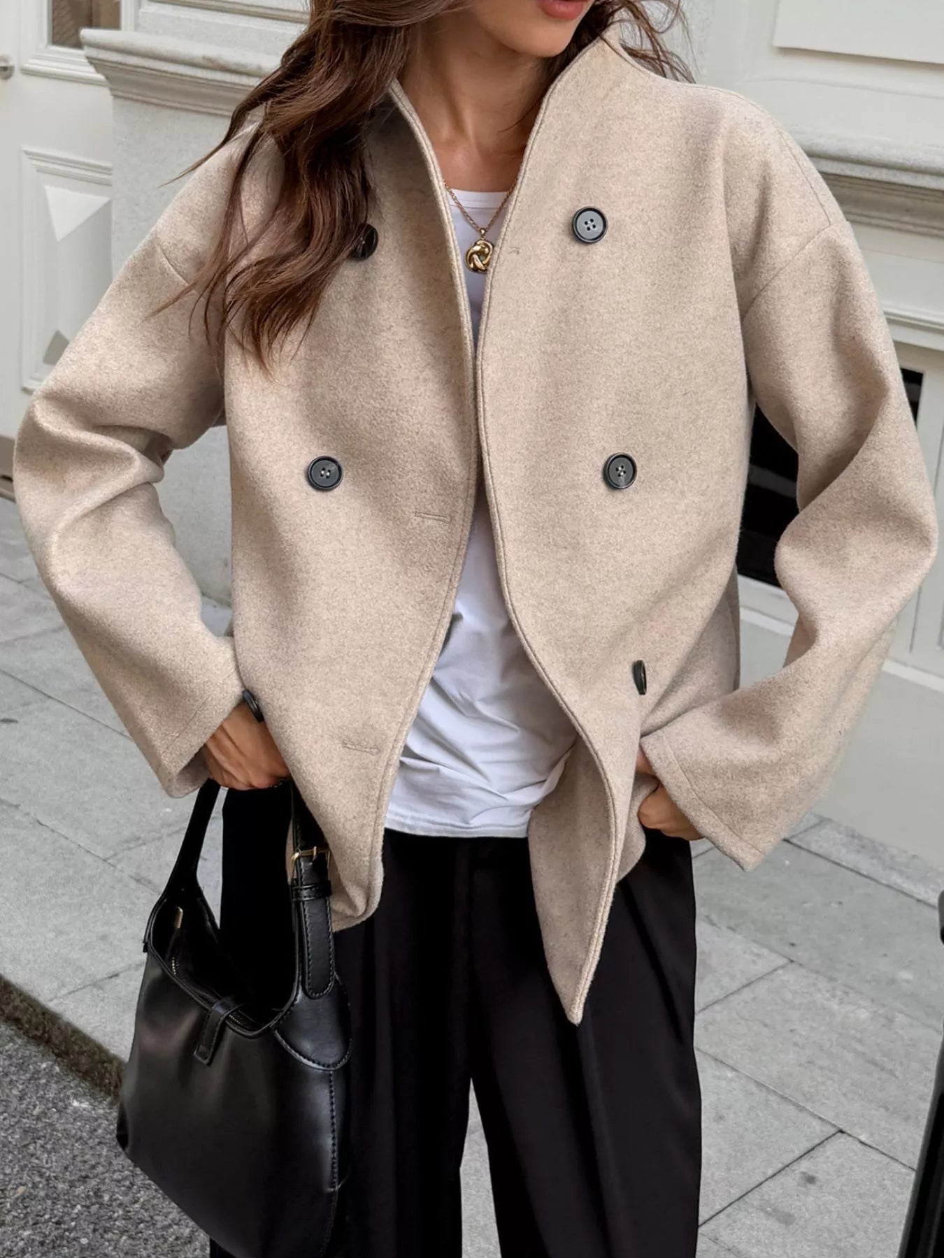 Double-Breasted Dropped Shoulder Jacket 
