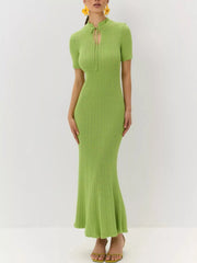 Short Sleeve Knitted Mermaid Dress 
