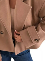 Lapel Collar Dropped Shoulder Jacket 
