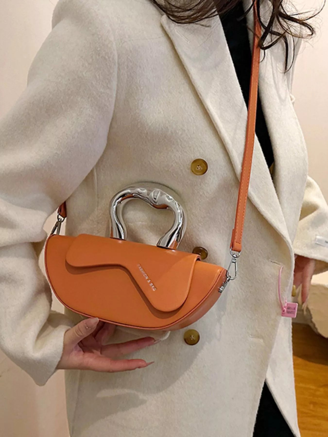 Half-Moon Crossbody Bag with Handle 