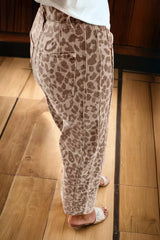 Leopard Print High-Waisted Cropped Jeans 