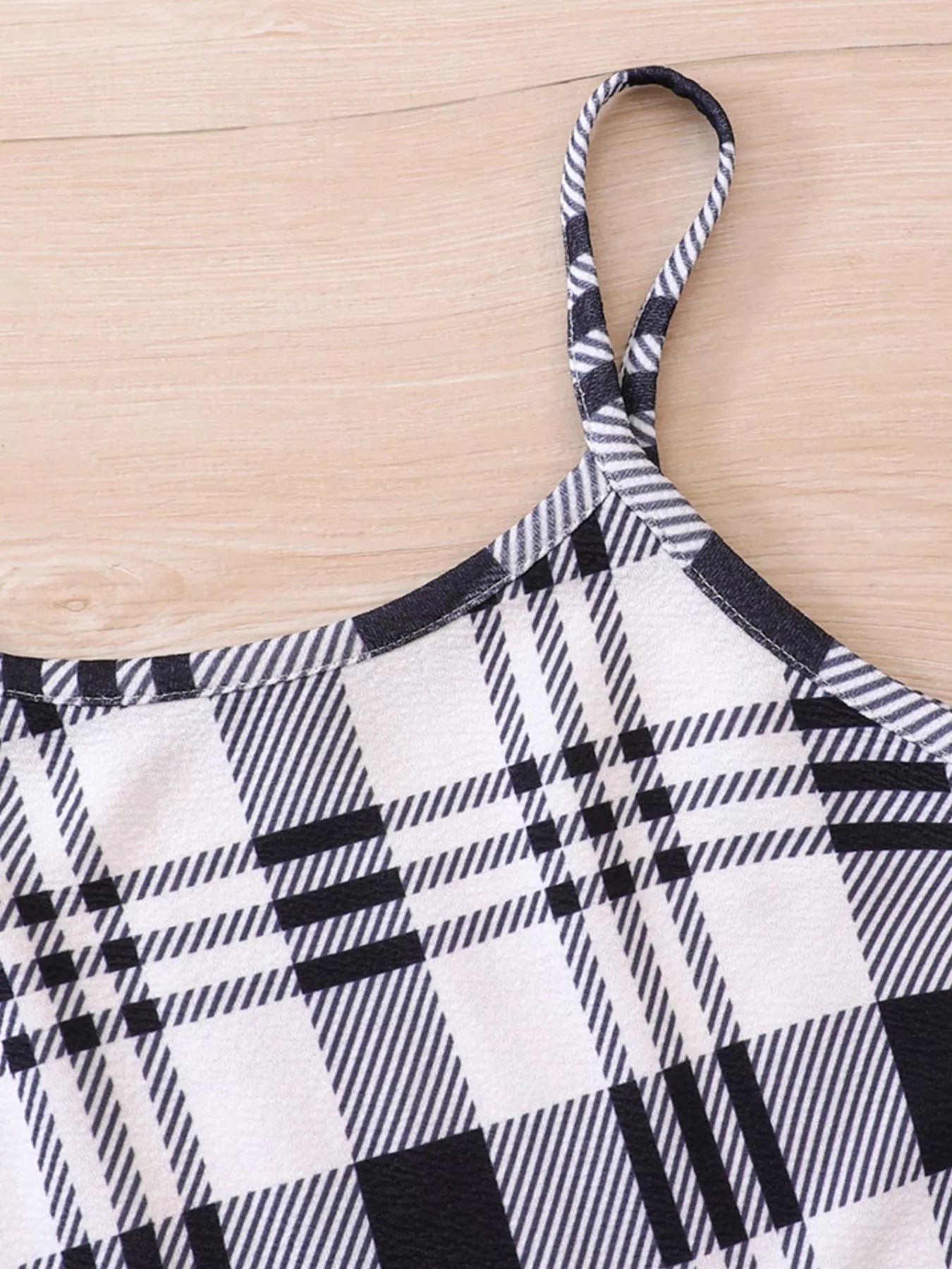 Children's Plaid Print Long Sleeve Dress Set 