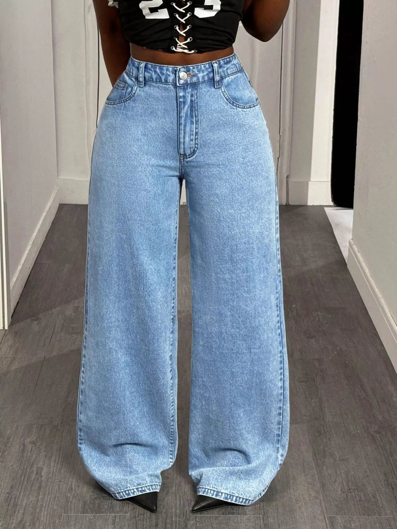 GOOD LUCK Wide Leg Jeans 