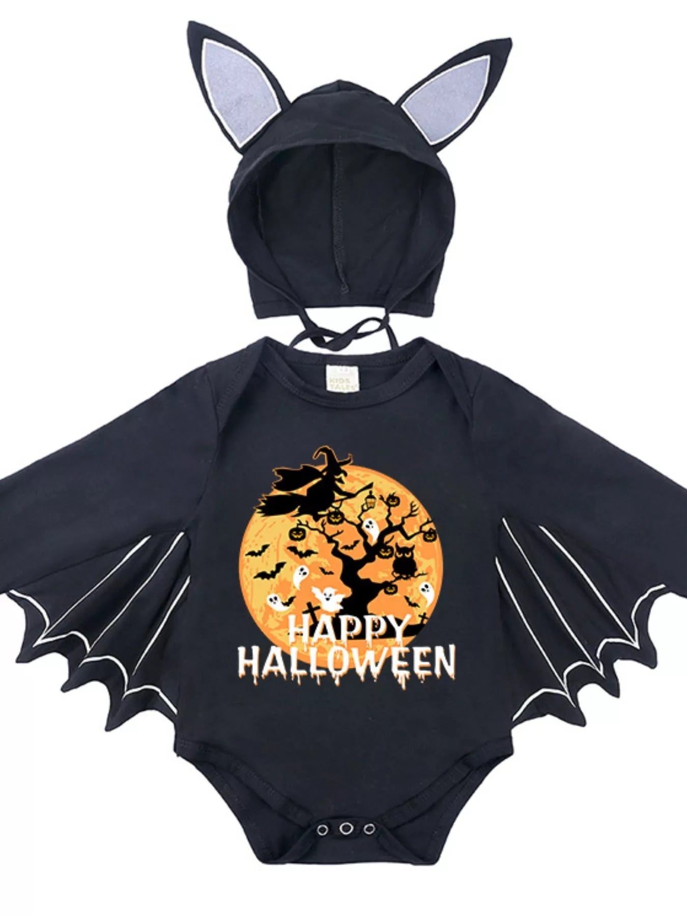 Children's Halloween Bat Bodysuit & Hat Costume Set 